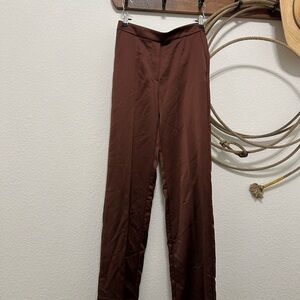 Mango Chocolate Satin Trousers